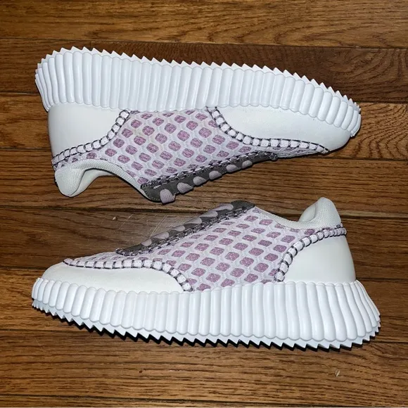 NEW J/Slides Charlene Sneakers Knit White &amp; Purple Women’s Size 8