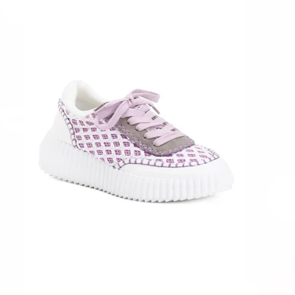 NEW J/Slides Charlene Sneakers Knit White &amp; Purple Women’s Size 8