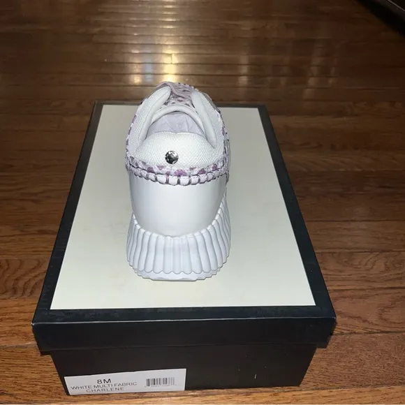 NEW J/Slides Charlene Sneakers Knit White &amp; Purple Women’s Size 8