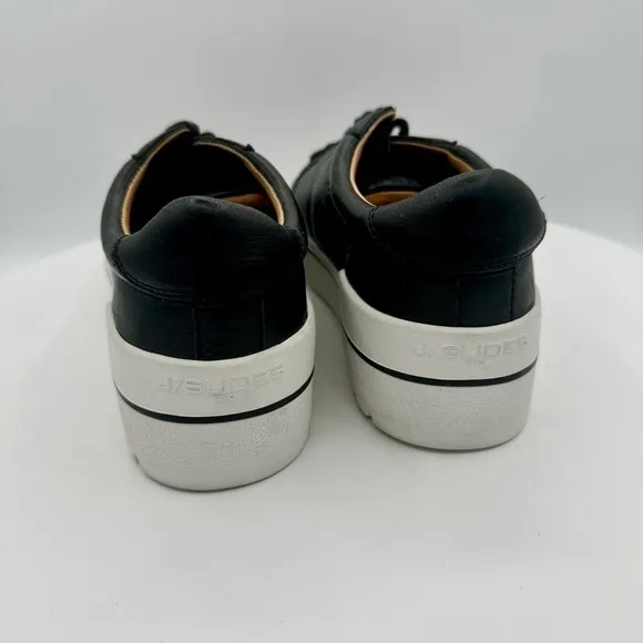 NEW J/SLIDES EVE Leather Women Sneakers  Size 7  Color Black  MSRP $159