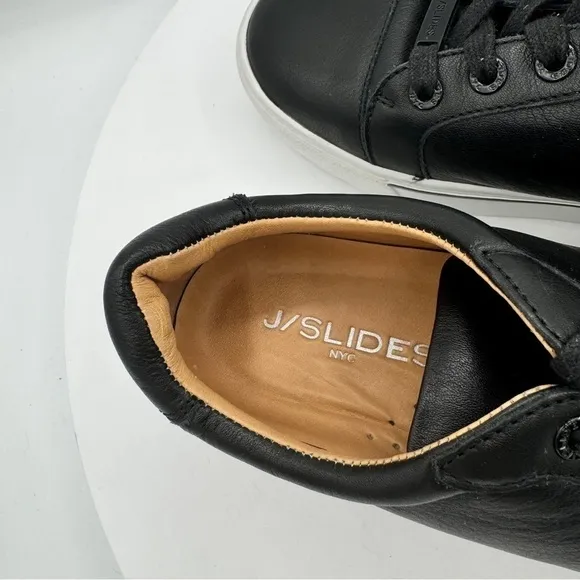 NEW J/SLIDES EVE Leather Women Sneakers  Size 7  Color Black  MSRP $159