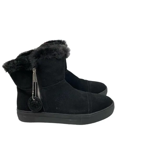 New J/Slides Women's Alistar High-Top Faux-Fur Bootie Sneakers Zipper Closure10M