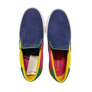 NEW Lacoste Youth Size 3.5 Jump Serve Corduroy Slip On Sneaker Multicolor