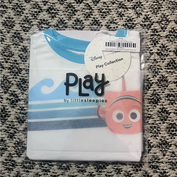 New Little Sleepies Nemo Relaxed Pocket Tee in White Size 3T