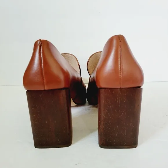 NEW Louise et Cie Ovidio Brown Pump Loafer Block Heels Size 6.5