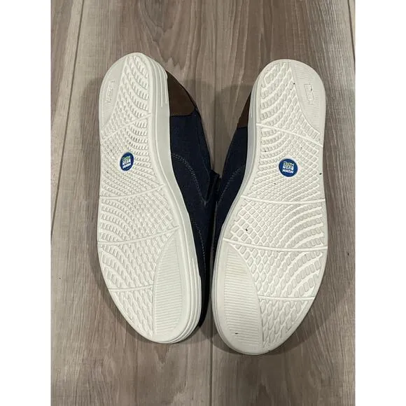 New Men's Nunn Bush City Walk Canvas Navy Blue Slip-On, Size13, 1280