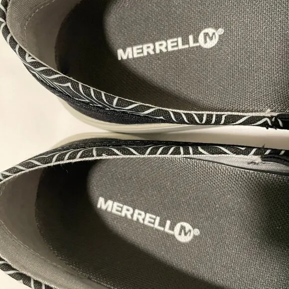 (NEW) MERRELL &quot;Around Town Black&quot; Slip On Canvas Sneaker, Black - 7