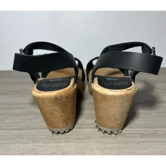 NEW MIA Greta Black Clog Sandal with Leather Buckle 10