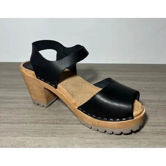 NEW MIA Greta Black Clog Sandal with Leather Buckle 10