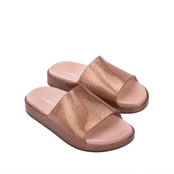 NEW MINI MELISSA kids' mini cloud slide in blush glitter