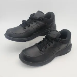 NEW New Balance Men's 7.5 Leather Black Walking Shoes Sneakers MW813BK