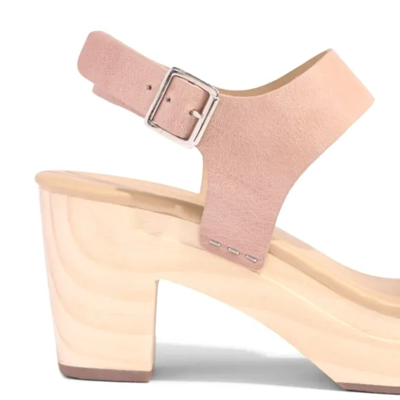 NEW Nisolo All Day Open Toe Leather Clogs In Desert Rose Pink Size 8