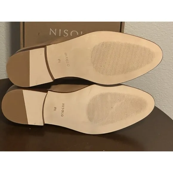 New NISOLO Emma d'Orsay Oxfords In Almond Beige Size 8.5 Luxury Sustainable