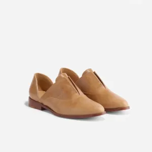 New NISOLO Emma d'Orsay Oxfords In Almond Beige Size 8.5 Luxury Sustainable