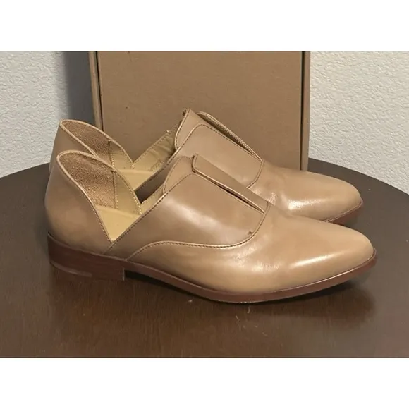New NISOLO Emma d'Orsay Oxfords In Almond Beige Size 8.5 Luxury Sustainable