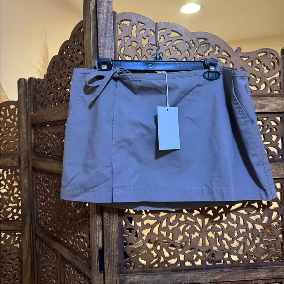 NEW NWT Helsa Workwear Apron Mini Skirt in Dark Grey