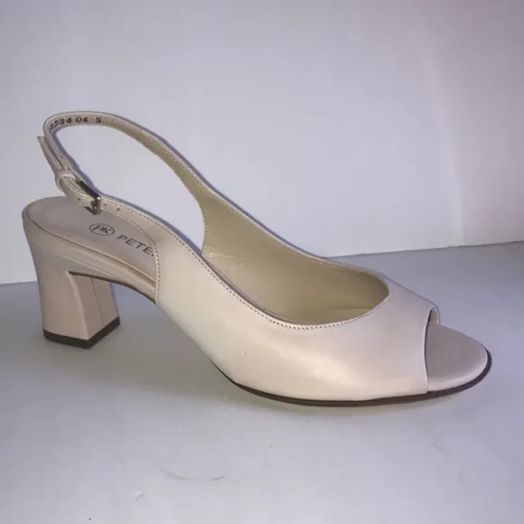 NEW Peter Kaiser Cream Open Toe Chunky Heel size 5