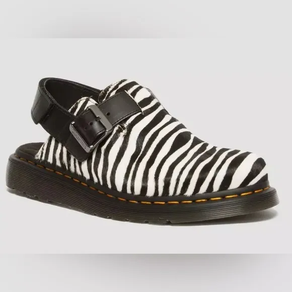 NEW RARE Dr Martens Zebra Mules Fisherman Clogs Mary Jane sz 6