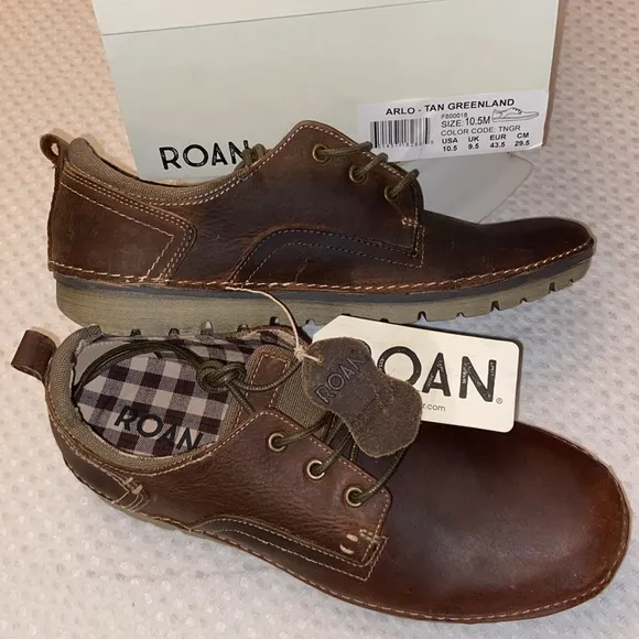 NEW! ROAN by BED STU Arlo Men’s Tan Brown Leather Casual Shoes Sneakers Oxfords