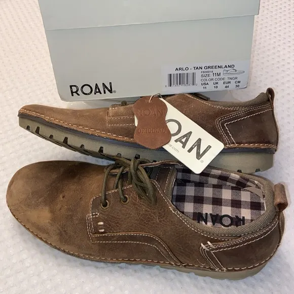 NEW! ROAN by BED STU Arlo Men’s Tan Brown Leather Casual Shoes Sneakers Oxfords