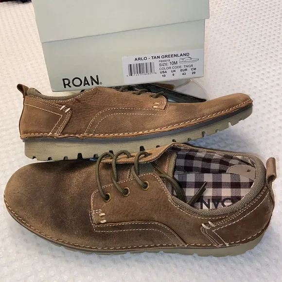 NEW! ROAN by BED STU Arlo Men’s Tan Brown Leather Casual Shoes Sneakers Oxfords
