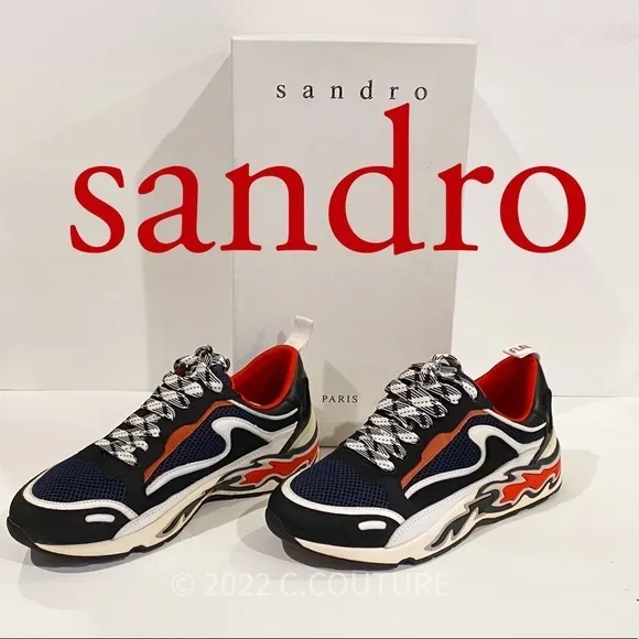 NEW Sandro Designer flame sneakers