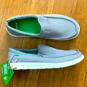 NEW SANUK Men’s Grey Canvas Slip-on Sz 9