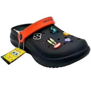 New Skechers Women's Foamies Spongebob Mr.Krabs Slip-ons Black/Red Size 6