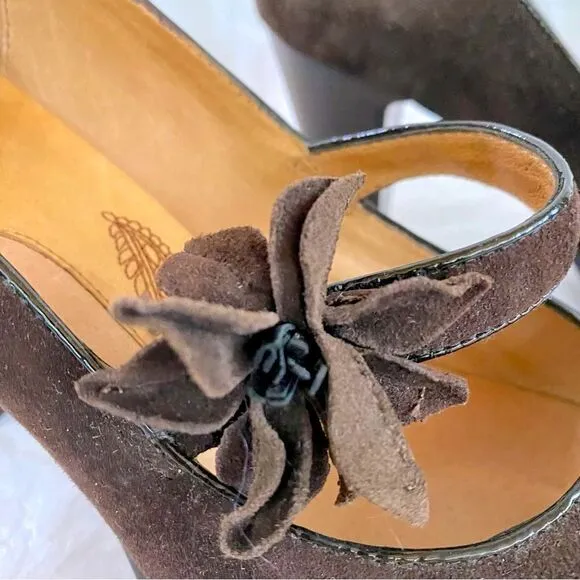 NEW Sofft Brown Suede Mary Jane Heels