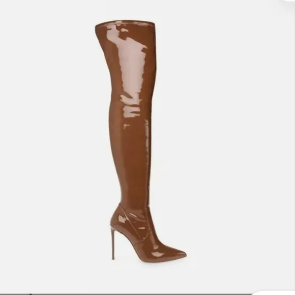New Steve Madden pointy-toe,Steve Madden Viktory pat over-the-knee boot size 6M