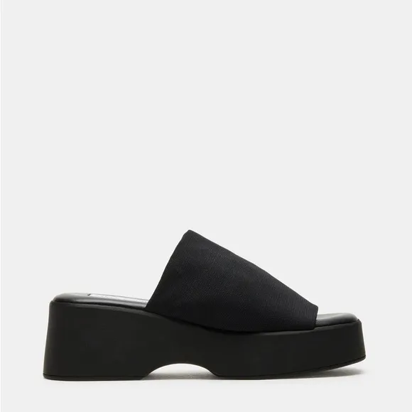 New Steve Madden Slinky 30 Black Y2K Style Platform Slides Size 7