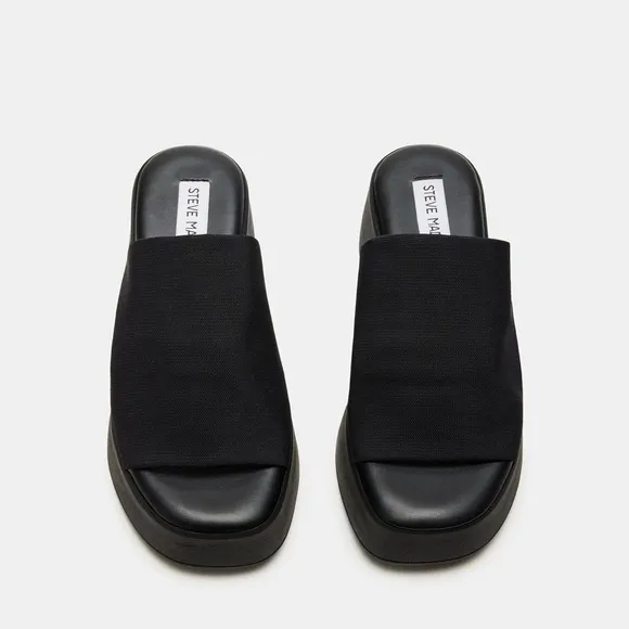 New Steve Madden Slinky 30 Black Y2K Style Platform Slides Size 7