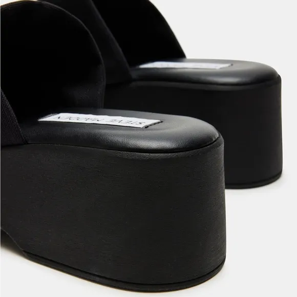 New Steve Madden Slinky 30 Black Y2K Style Platform Slides Size 7