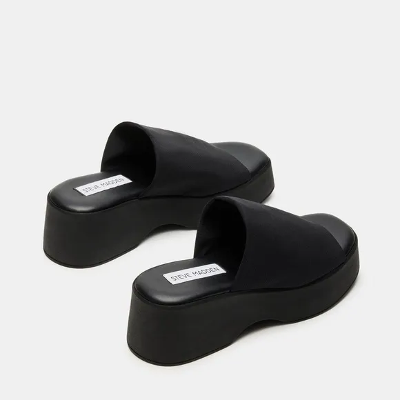 New Steve Madden Slinky 30 Black Y2K Style Platform Slides Size 7