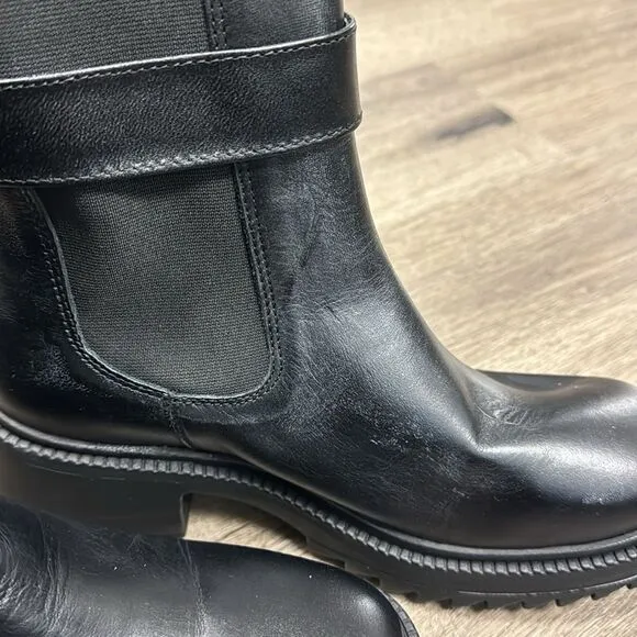 New Steve Madden Women's Gates Buckle-Detailed Lug-Sole Booties Size 7.5