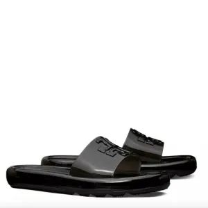 NEW TORY BURCH BUBBLE JELLY SLIDES SANDALS SANDAL BLACK SIZE 9