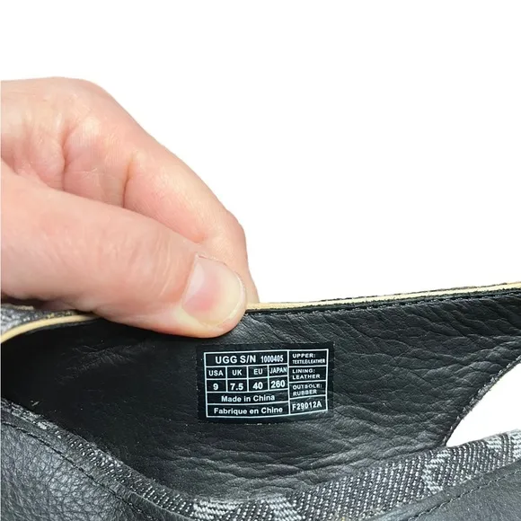 NEW Ugg Noella denim and leather sling back peep toe wedge heels size 9