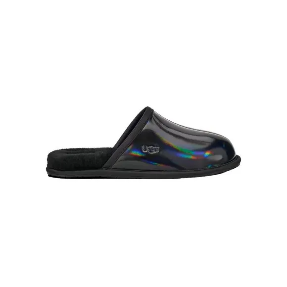 NEW UGG Sizes 7-10 Womens Pearle Iridescent Slipper Slides, Black/ Glacier Grey