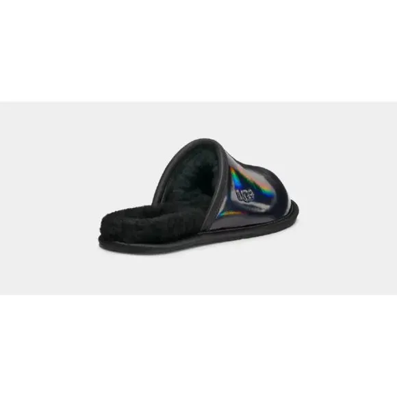 NEW UGG Sizes 7-10 Womens Pearle Iridescent Slipper Slides, Black/ Glacier Grey