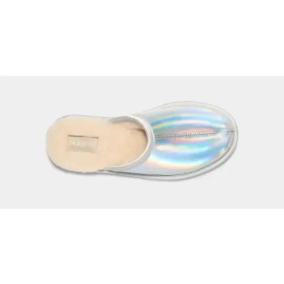 NEW UGG Sizes 7-10 Womens Pearle Iridescent Slipper Slides, Black/ Glacier Grey