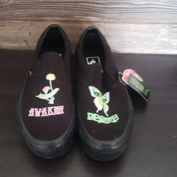 New Vans Classic Slip On Morph Blackout Glow in the Dark Platform Fun Sneakers