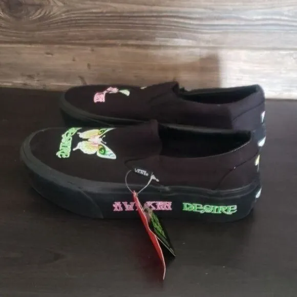 New Vans Classic Slip On Morph Blackout Glow in the Dark Platform Fun Sneakers