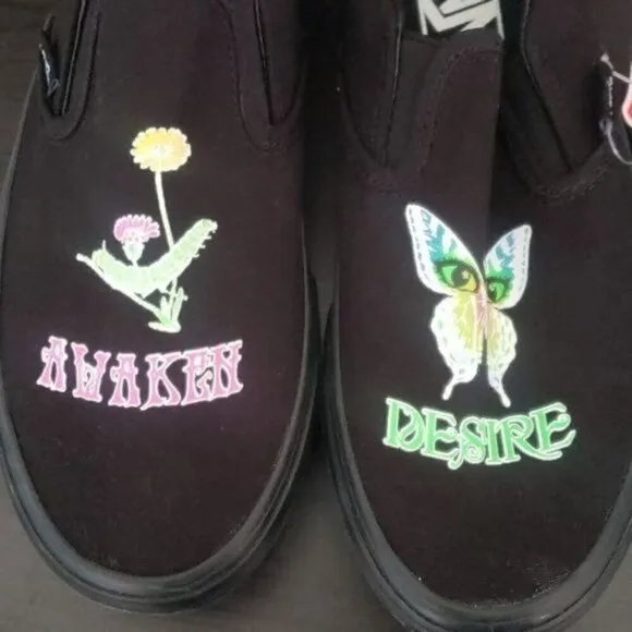 New Vans Classic Slip On Morph Blackout Glow in the Dark Platform Fun Sneakers