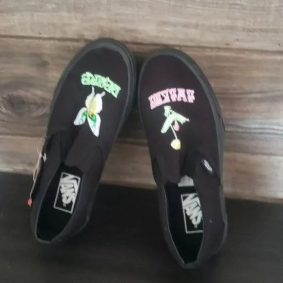 New Vans Classic Slip On Morph Blackout Glow in the Dark Platform Fun Sneakers