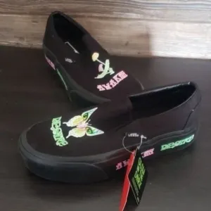 New Vans Classic Slip On Morph Blackout Glow in the Dark Platform Fun Sneakers