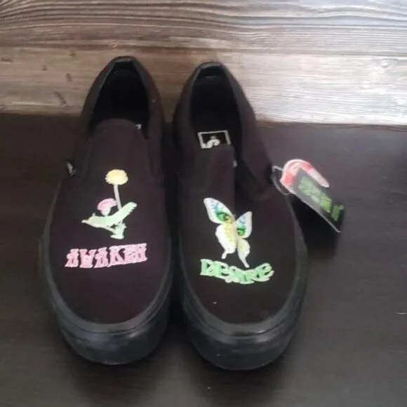 New Vans Classic Slip On Morph Blackout Glow in the Dark Platform Sneakers