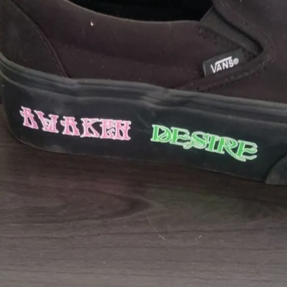 New Vans Classic Slip On Morph Blackout Glow in the Dark Platform Sneakers
