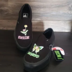 New Vans Classic Slip On Morph Blackout Glow in the Dark Platform Sneakers