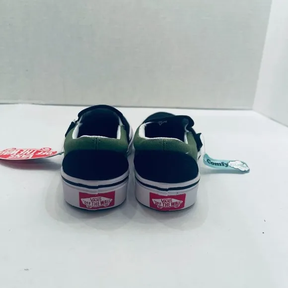 NEW Vans Kids 2-TONE Comfycush Slip-On Skate Shoe Cactus/Black Size 10.5K