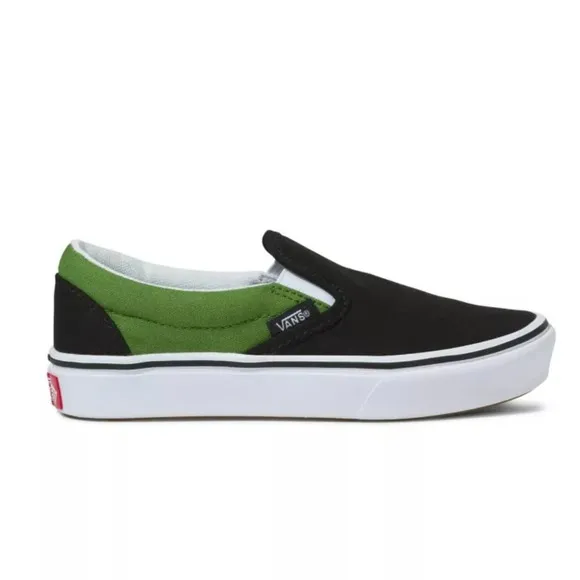 NEW Vans Kids 2-TONE Comfycush Slip-On Skate Shoe Cactus/Black Size 10.5K